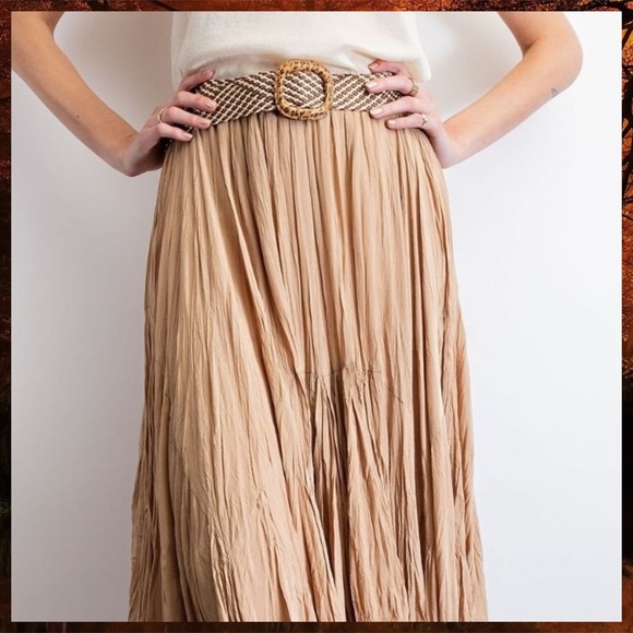 EASEL Crinkled Chiffon Overlay Uneven Hem Midi-Maxi Skirt or Tube Dress Lined - Picture 13 of 14
